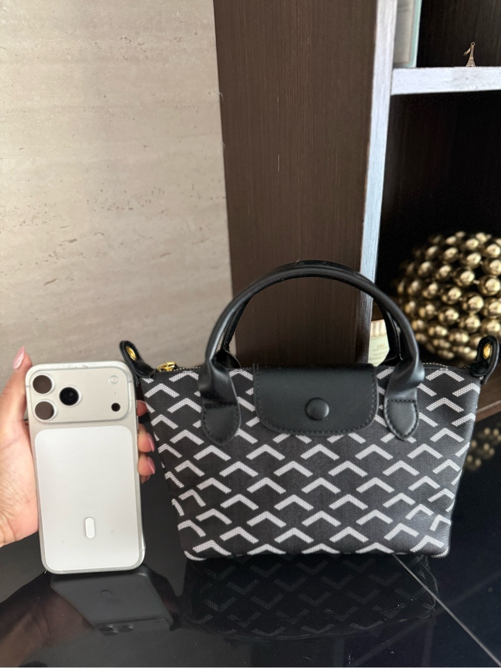 NEW Black Patterned Top-Handle Women’s Bag crossbody bag